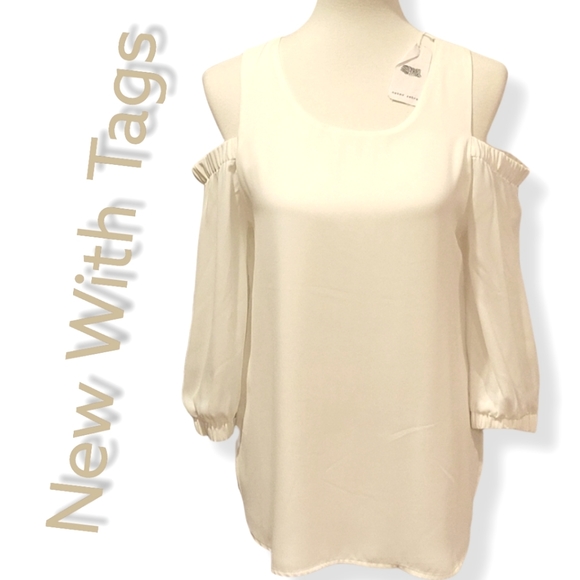 NWT Naked Zebra Cold Shoulder Blouse - Picture 1 of 6